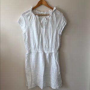 Cloth and Stone White Ruffle Sleeve Dress